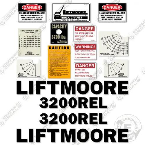 Fits Liftmoore 3200Rel Decal Kit Crane Truck 1