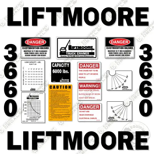 Fits Liftmoore 3660 Decal Kit Crane Truck 1