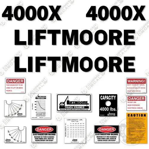 Fits Liftmoore 4000X Decal Kit Crane Truck 1