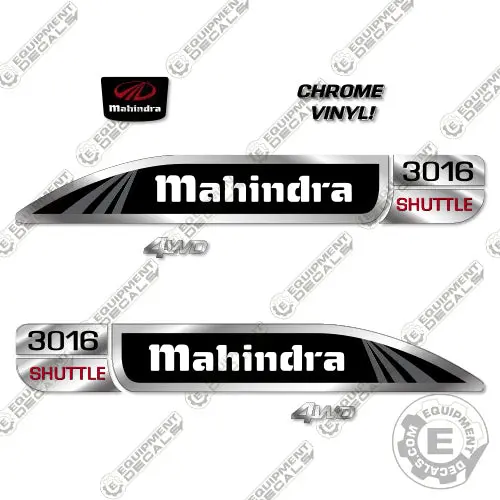 Fits Mahindra 3016 Decal Kit Tractor (Chrome/Black) 1