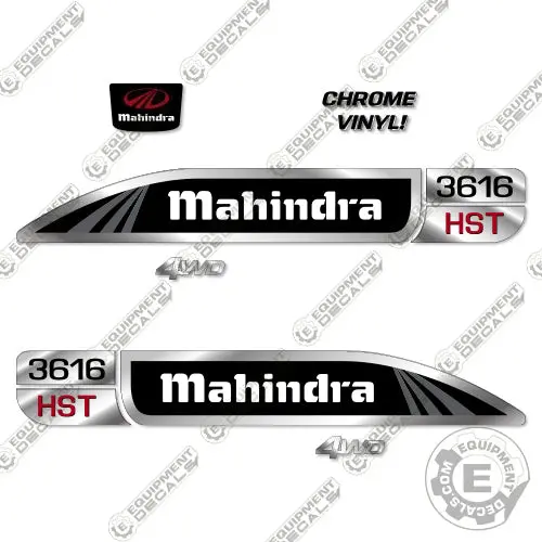 Fits Mahindra 3616 Hst Decal Kit Tractor (Chrome/Black) 1