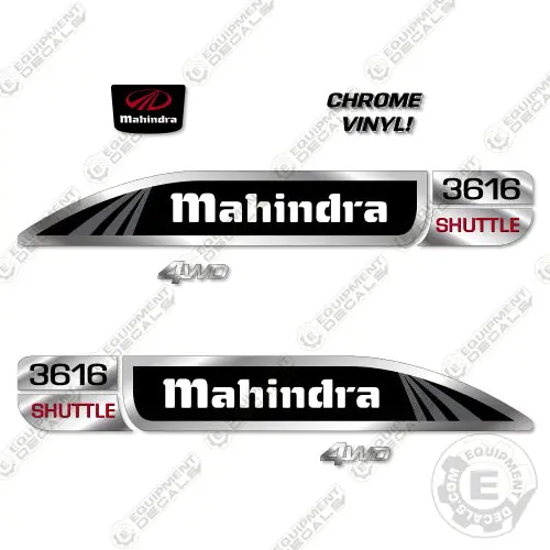 Fits Mahindra 3616 Decal Kit Tractor (Chrome/Black) 1