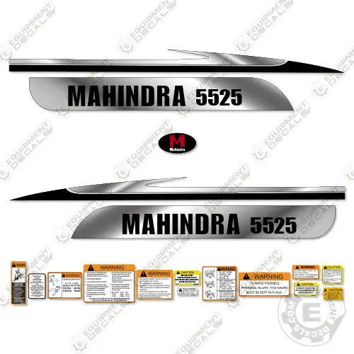 Fits Mahindra 5525 Decal Kit Tractor (Metallic Silver/Black) 1