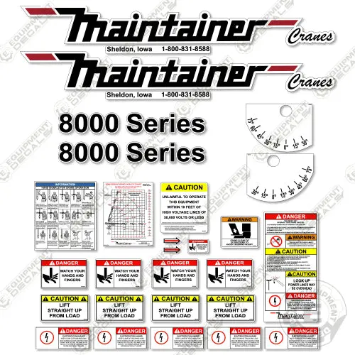 Fits Maintainer 8000 Decal Kit - Crane Safety 1
