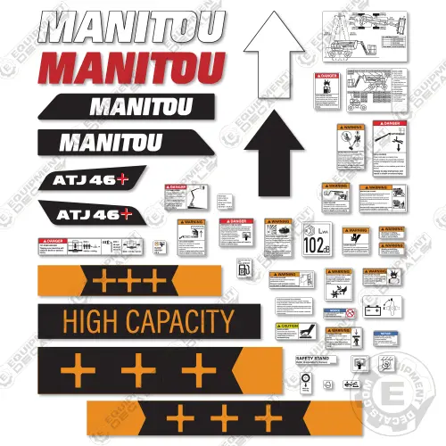 Fits Manitou Athj46+ Decal Kit Telescopic Forklift 1