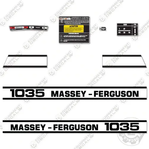 Fits Massey Ferguson 1035 Decal Kit Tractor Hood 1