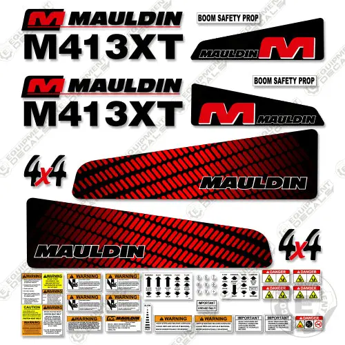 Fits Mauldin M413xt Decal Kit Motor Grader With Safety Stickers 1