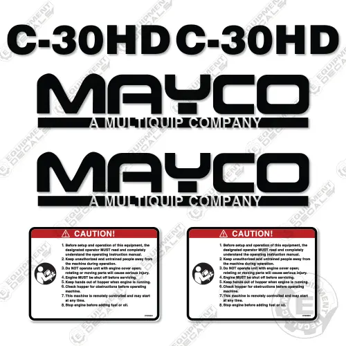 Fits Mayco C-30Hd Decal Kit Concrete Pump 1