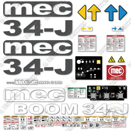 Fits Mec 34-J Decal Kit Boom Lift 1