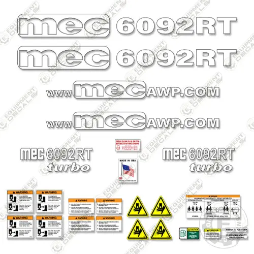 Fits Mec 6092Rt Decal Kit Scissor Lift 1