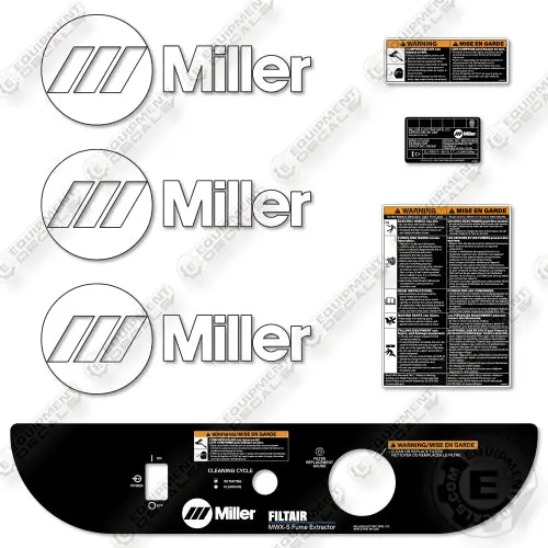 Miller Filtair Mwxs Decal Kit Mobile Welding Fume Extraction System- Aftermarket Kit 1