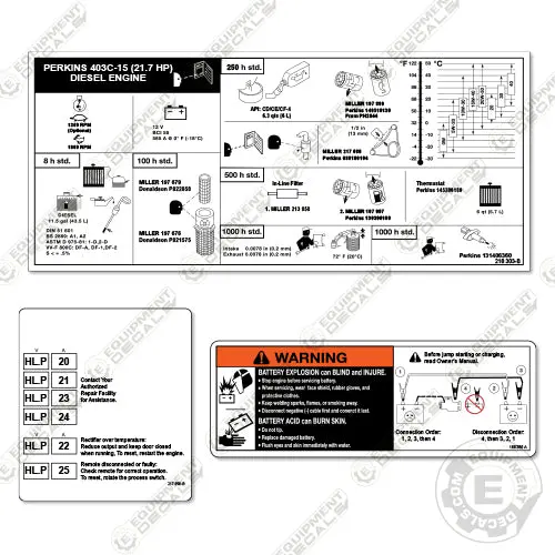 Fits Miller Big Pro 300 Warning Decals (Set Of 3) 1