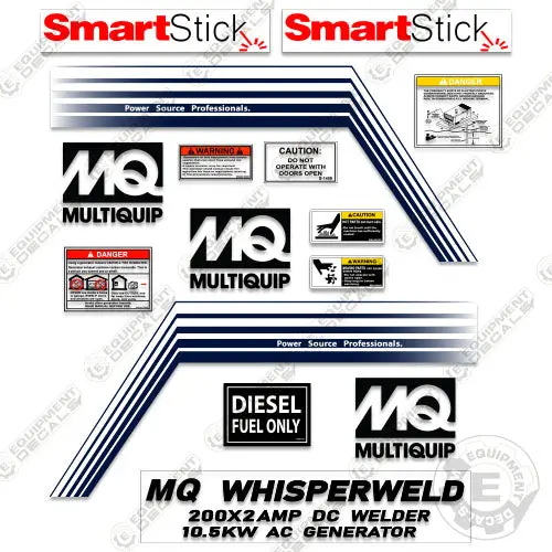 Fits Multiquip Dlw-330X2 Generator Decal Kit 1