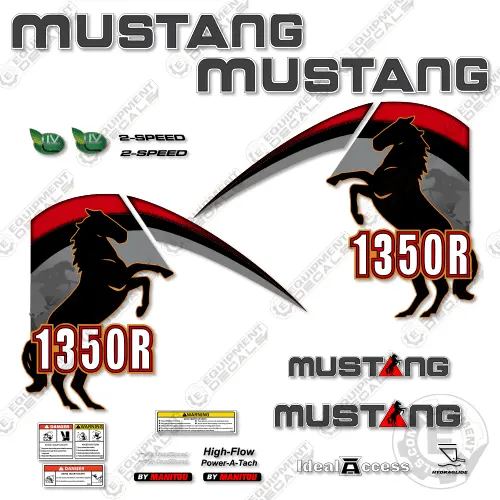 Fits Mustang 1350R Decal Kit Skid Steer 1