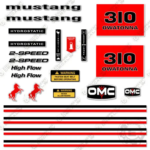 Fits Omc Mustang 310 Decal Kit Skid Steer 1