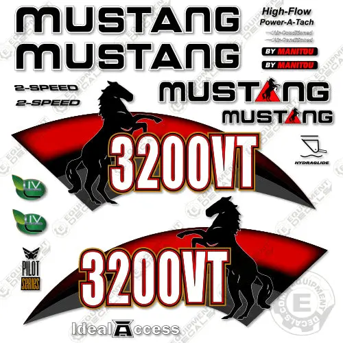 Fits Mustang 3200Vt  Decal Kit Skid Steer 1