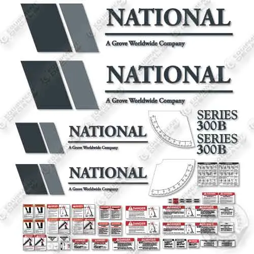 Fits National Crane Series 300B Decal Kit 1