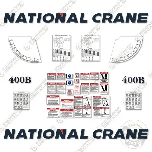 Fits National Crane 400B Decal Kit (New Style) 1