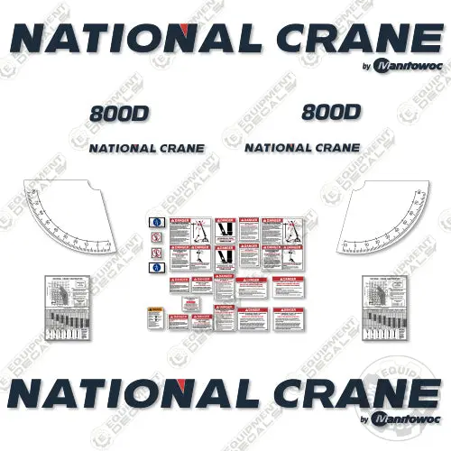 Fits National Crane 800D Decal Kit 1