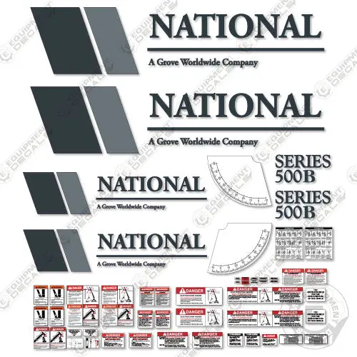Fits National Crane 500B Decal Kit 1
