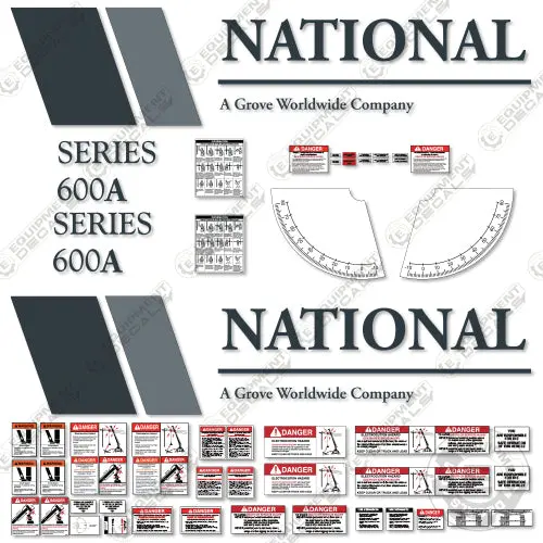 Fits National 600A Decal Kit Crane 1