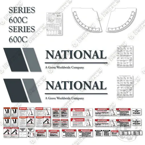 Fits National 600C Boom Crane Decal Kit 1