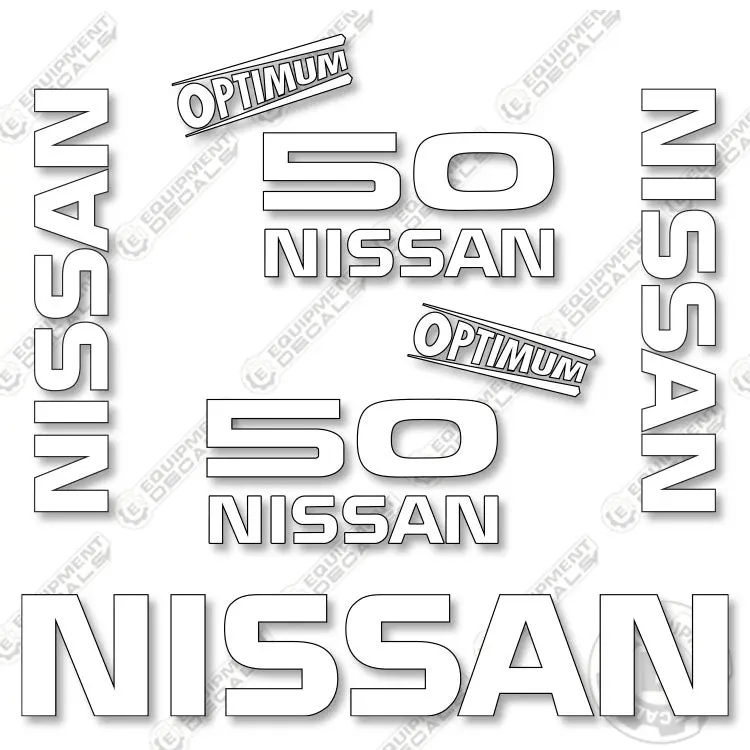 Fits Nissan 50 Optimum Decal Kit Forklift - Custom White 1
