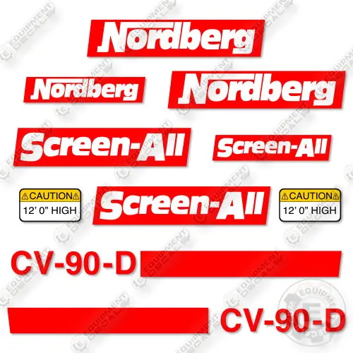 Fits Nordberg Cv-90-D Decal Kit Screener 1