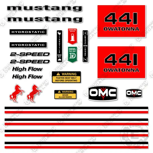 Fits Omc Mustang 441 Decal Kit Skid Steer 1