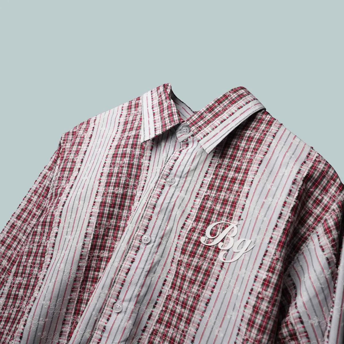 Red Plaid And Petals Shirt 2