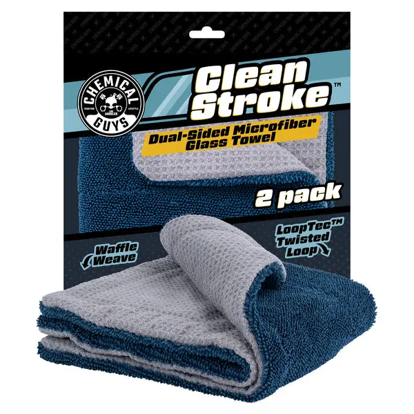 Cleanstroke Dual-Sided Microfiber Glass Towel 2-Pack 1