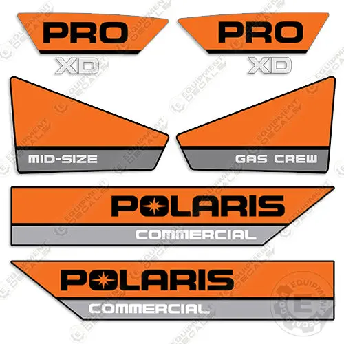 Fits Polaris Pro Xd Mid-Size Gas Crew Decal Kit Utv 1