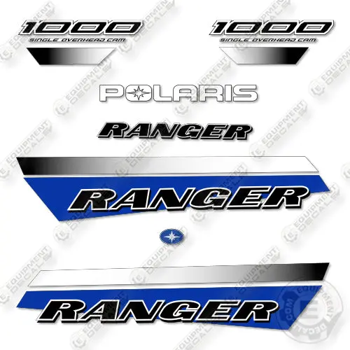 Fits Polaris Ranger 1000 Crew 2022 Single Overhead Cam Decal Kit Utility Vehicle- Blue! 1