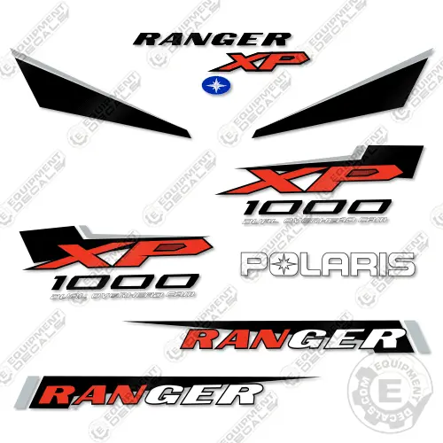 Fits Polaris Ranger 1000 Xp Decal Kit - Premium 2022 (Red/Black) 1