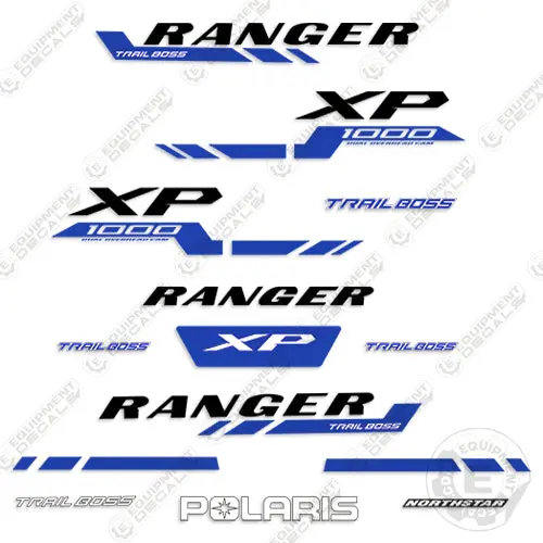 Fits Polaris Ranger Blue 1000 Xp Decal Kit Utv - 2025 - Trail Boss 1