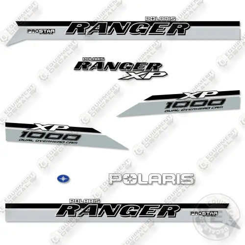 Fits Polaris Ranger 1000Xp Silver Black Decal Kit Utv 1
