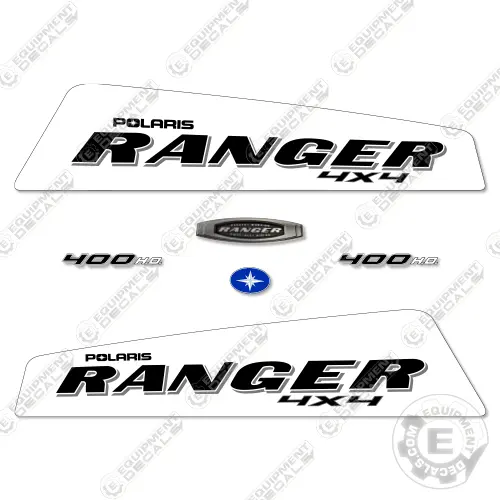 Fits Polaris Ranger 400 H.O. 4X4 Decal Kit Utv - 2009/2010 - White 1
