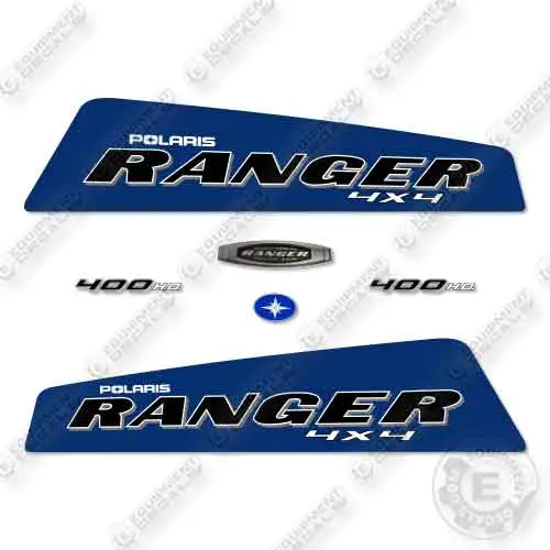 Fits Polaris Ranger 400Hd 4X4 Decal Kit Utv - Blue! 1
