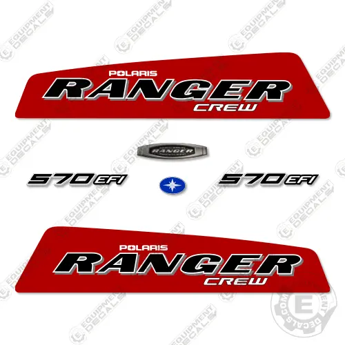 Fits Polaris Ranger 570 Efi Crew Decal Kit Utility Vehicle (Red) 1