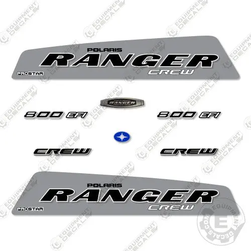 Fits Polaris Ranger 800 Efi Crew Decal Kit Utility Vehicle - Grey 1