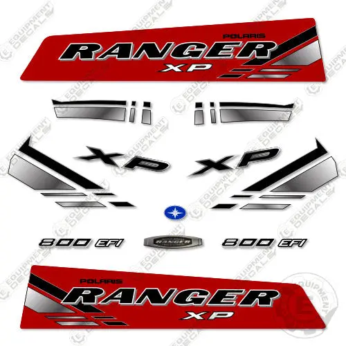 Fits Polaris Ranger 800 Efi Xp Decal Kit Utility Vehicle (Red) 1