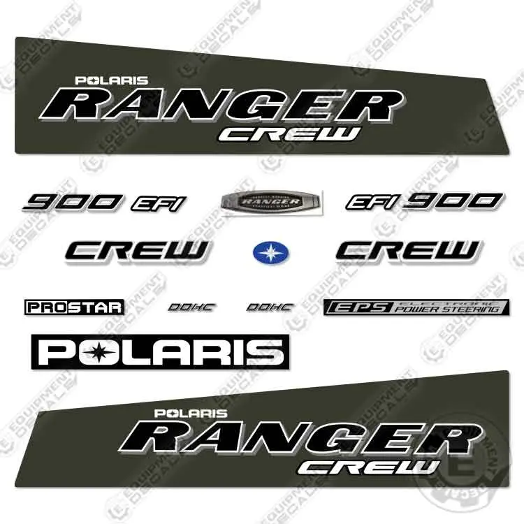 Fits Polaris Ranger 900 Efi Crew Decal Kit Utv - Sage Green 1