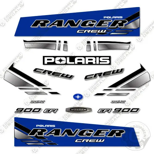 Fits Polaris Ranger 900 Efi Crew Decal Kit Utility Vehicle (Blue) 1