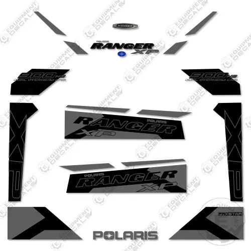 Fits Polaris Ranger 900 Xp Ho Decal Kit - 2015 White Lightning Gunmetal Grey 1
