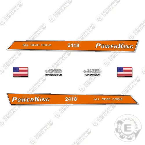 Fits Power King 2418 Decal Kit Tractor 1