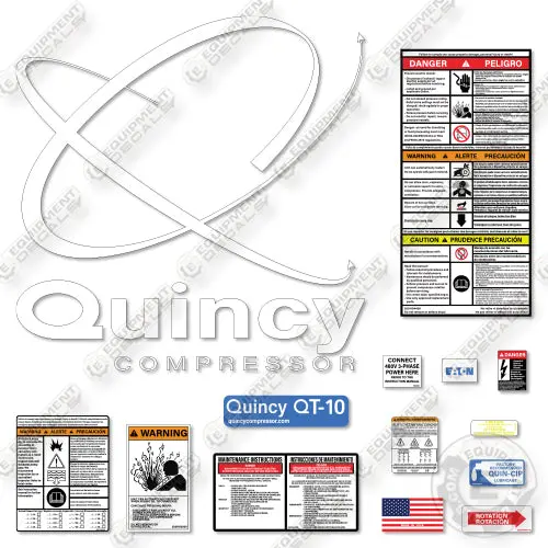 Quincy Qt10 Decal Kit Air Compressor -Aftermarket Kit 1