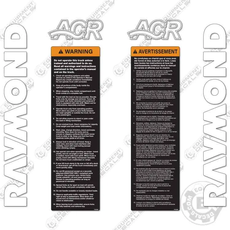 Fits Raymond Etr35tt Decal Kit Forklift 1