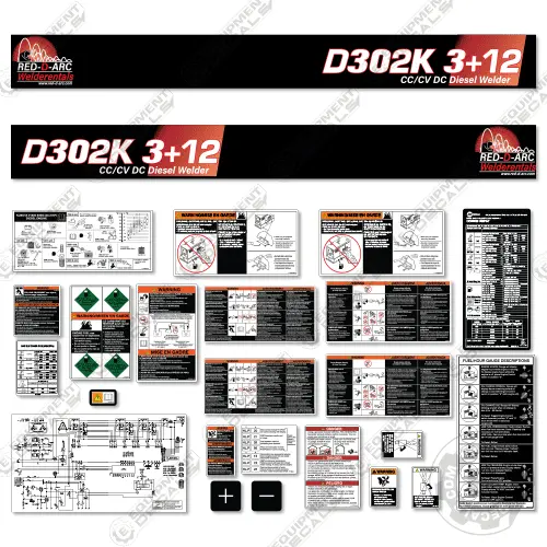 Fits Red-D-Arc D302k3+12 Decal Kit Generator Welder 1