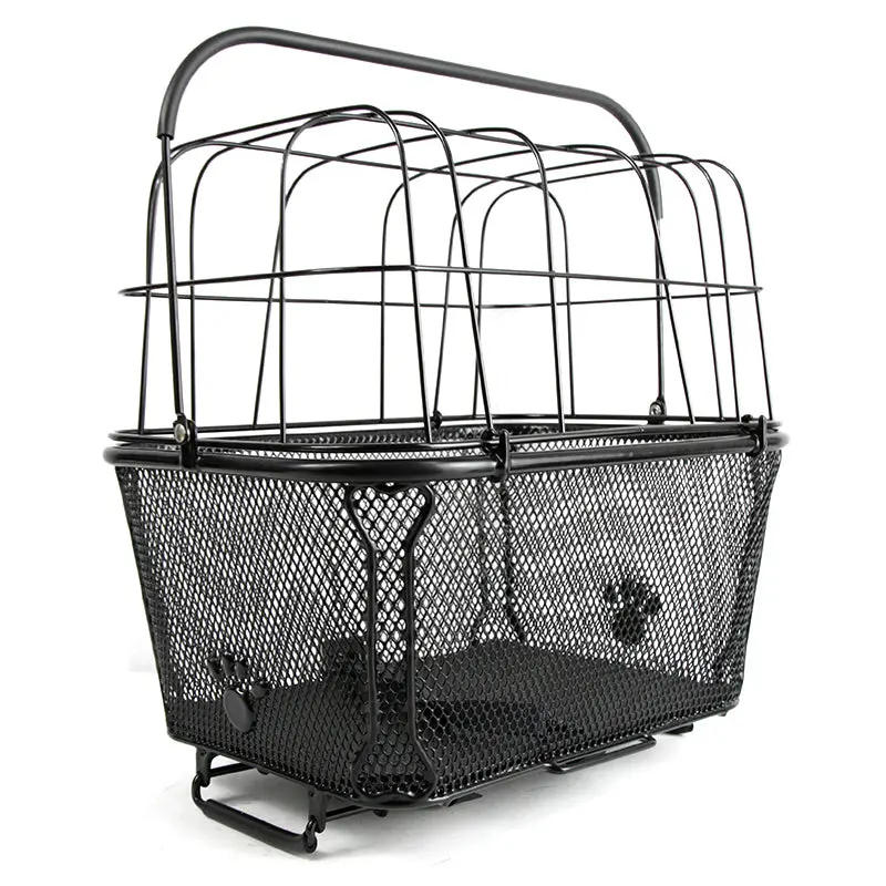 Pet Carrier Quick-Release Wire Rear Basket With Lid (8858) 1