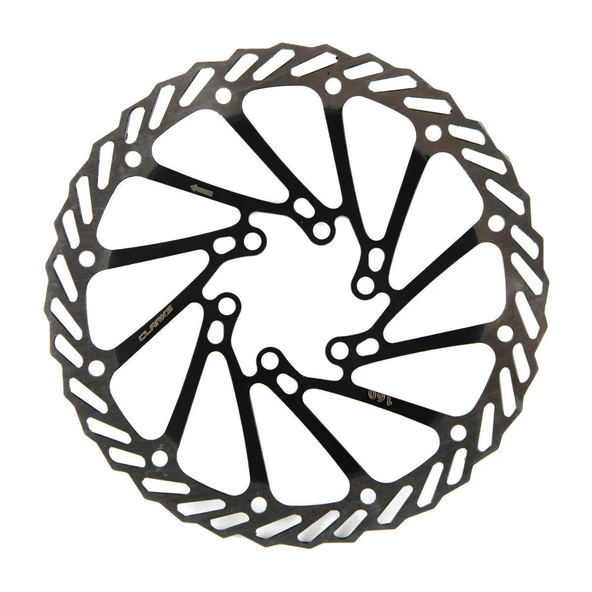 Clarks Disc Brake Rotor Stainless Steel 160Mm 6-Bolt Silver/Black 1